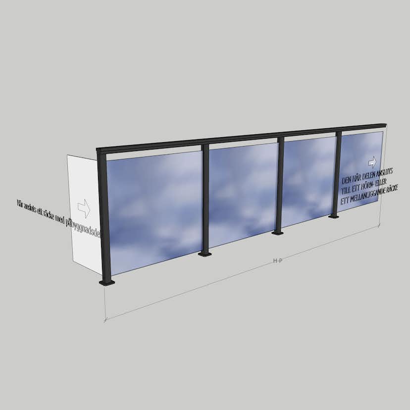 Glasräcke Novoroom Komplett Sektion H-P