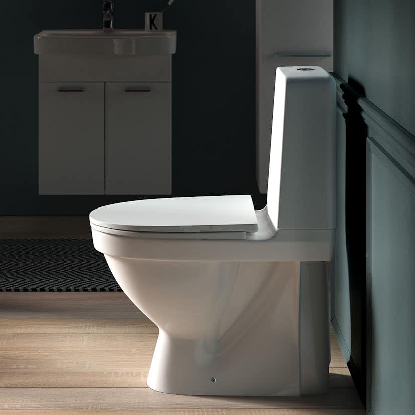 Toalettstol Laufen Kompas 825153 Rimless för Limning inkl Mjuksits