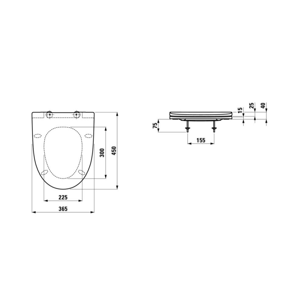 Toalettsits Laufen Kompas Mjukstängande Hårdsits