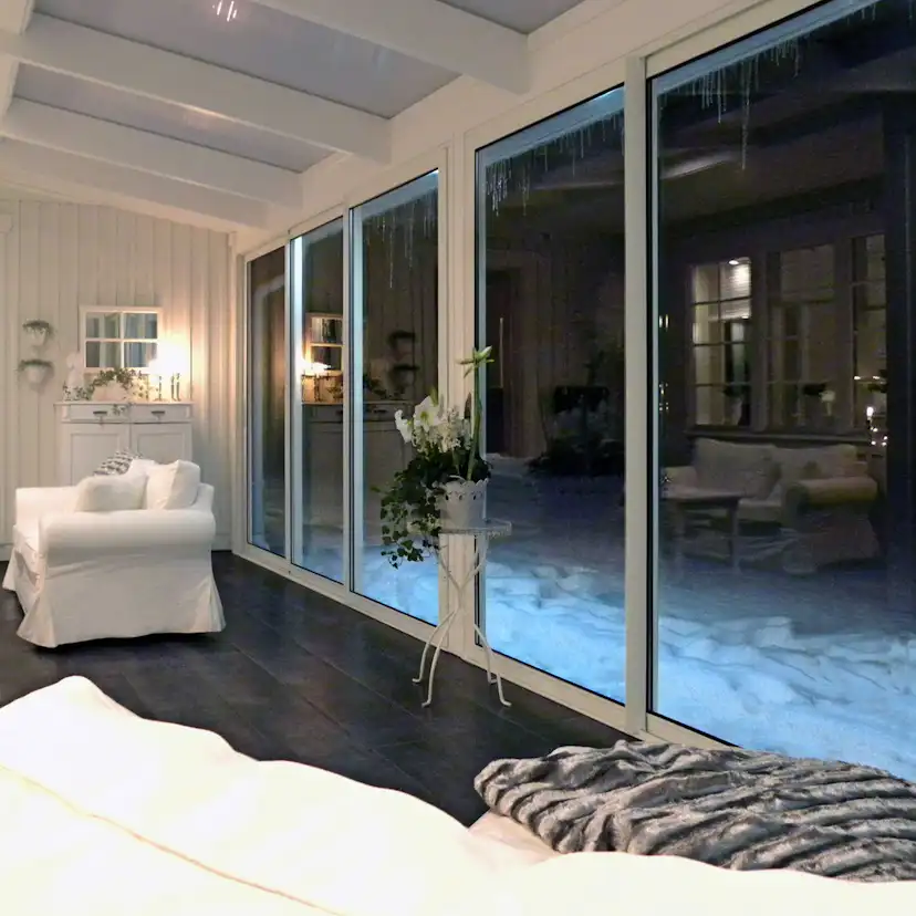 Skjutbart Fönsterparti Halle Thermo 2 Fönster Vit