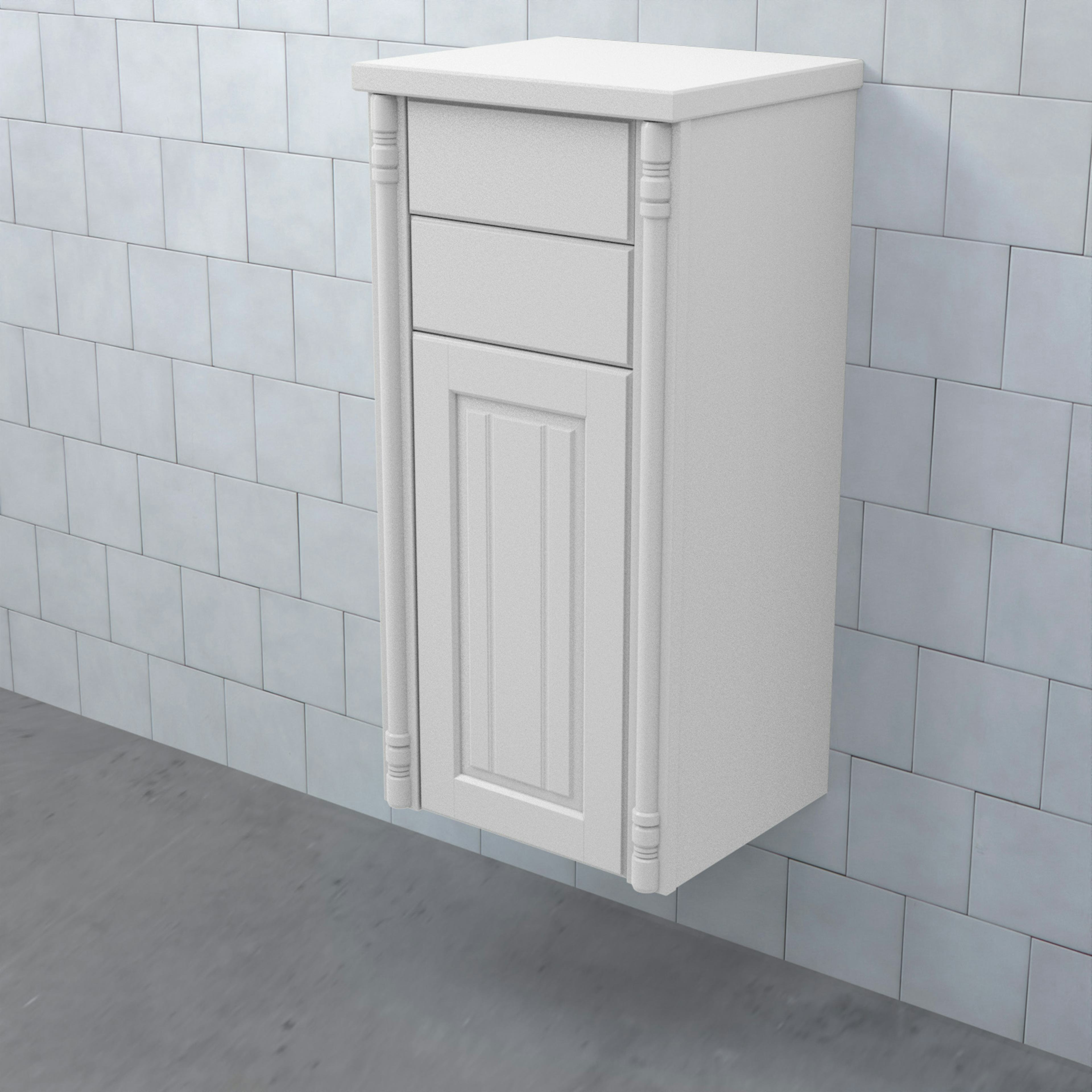 Halvhögt Skåp Björbo Badrum Valhall med Lucka och 2 Lådor