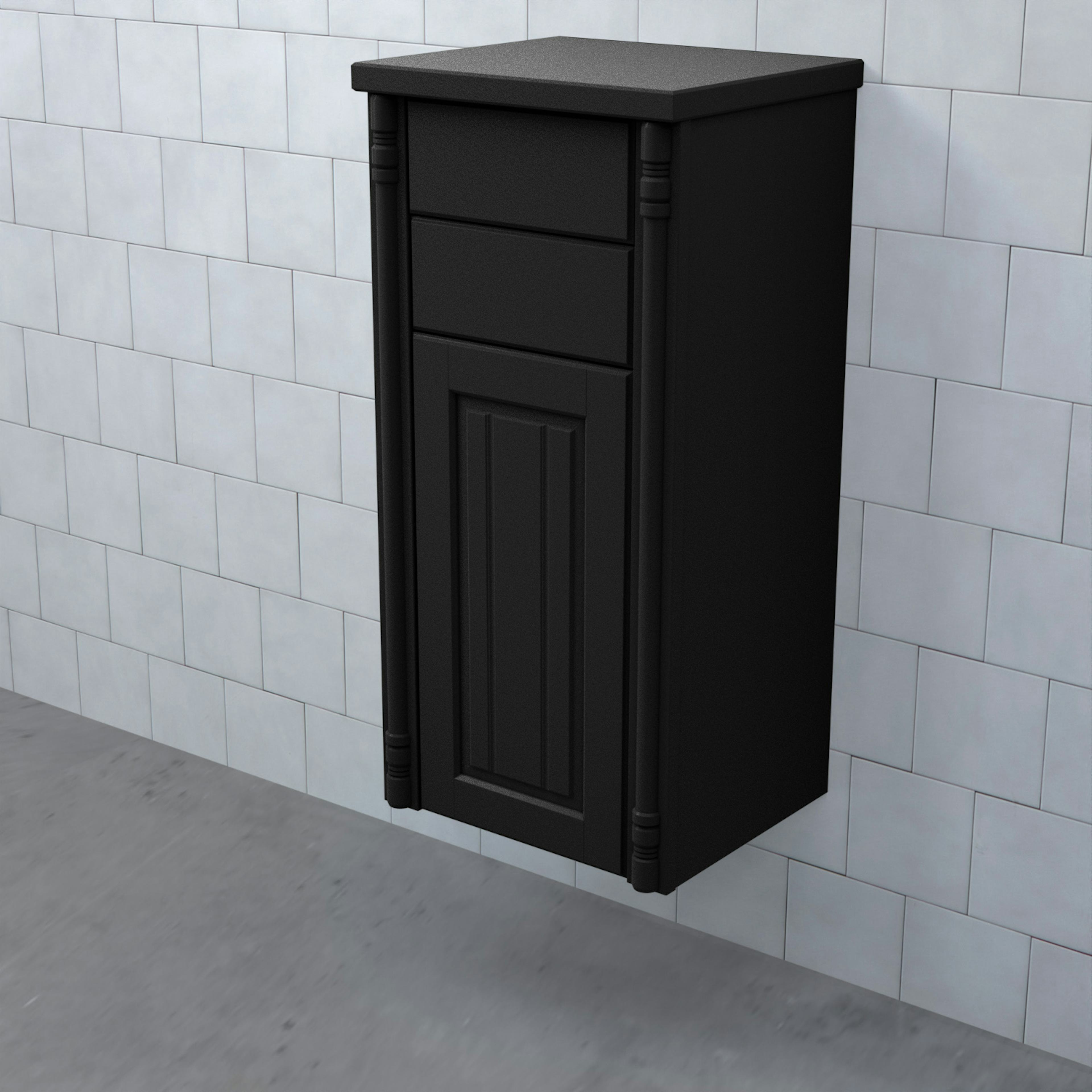 Halvhögt Skåp Björbo Badrum Valhall med Lucka och 2 Lådor