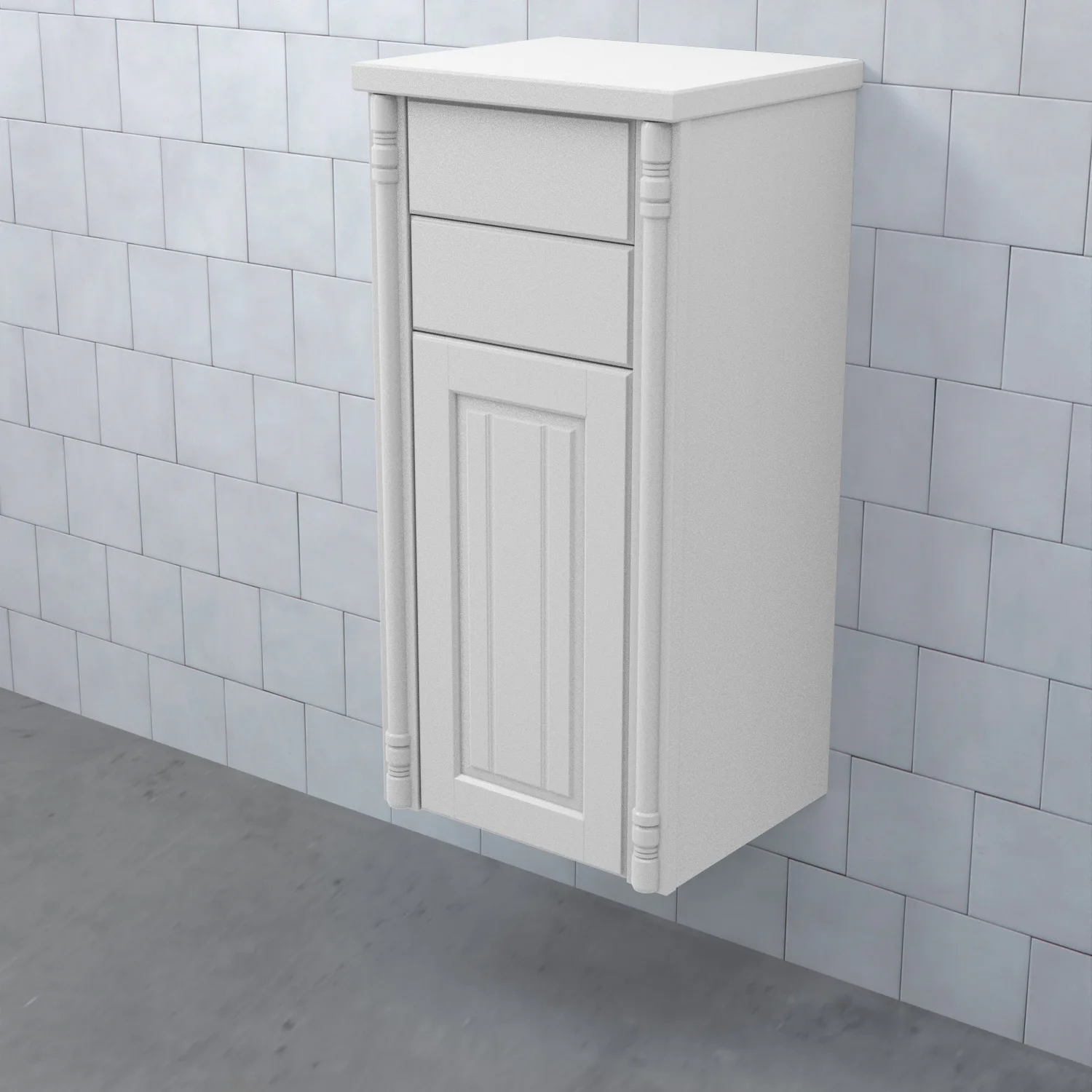 Halvhögt Skåp Björbo Badrum Valhall med Lucka och 2 Lådor