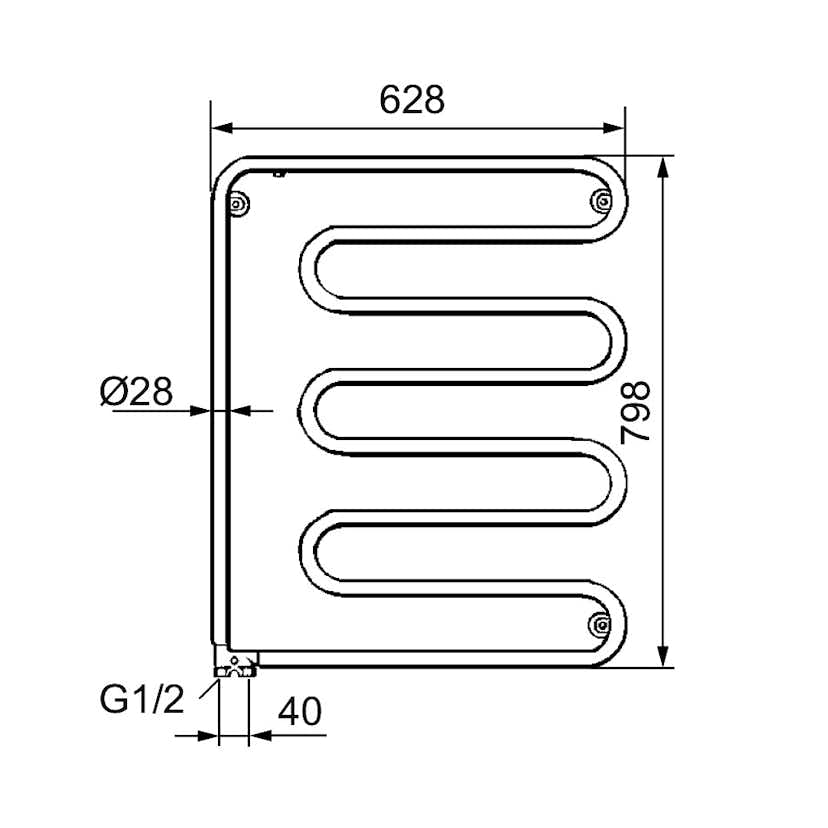 Handdukstork FM Mattsson 155W Vändbar