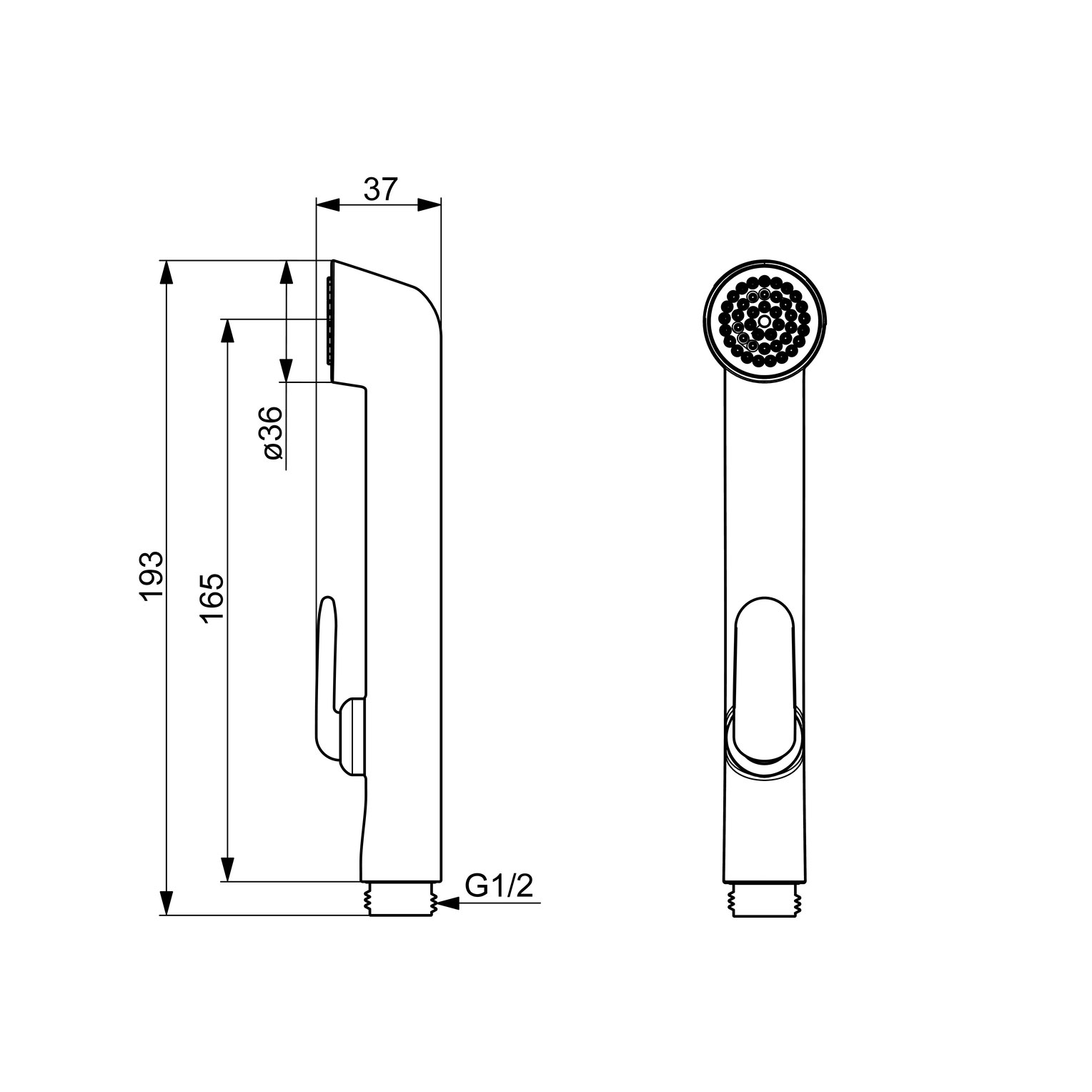 Handdusch Oras Bidetta Självstängande