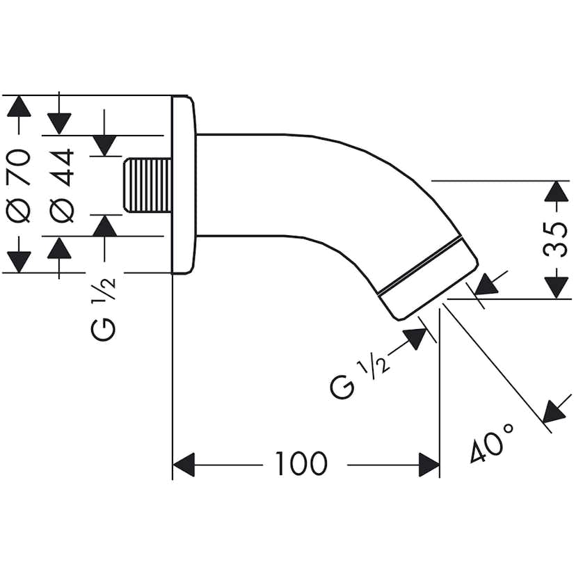 Duscharm Hansgrohe För Väggmontage 100 mm