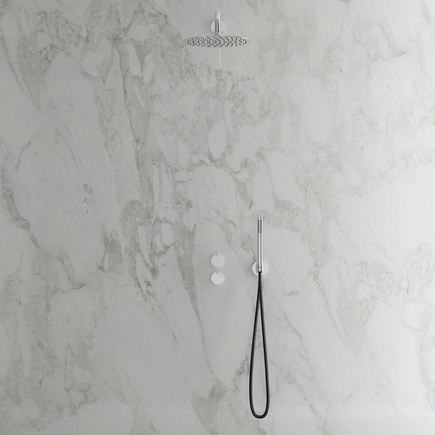 Takduschset Scandtap Steel Harmonized 2X för Inbyggnad