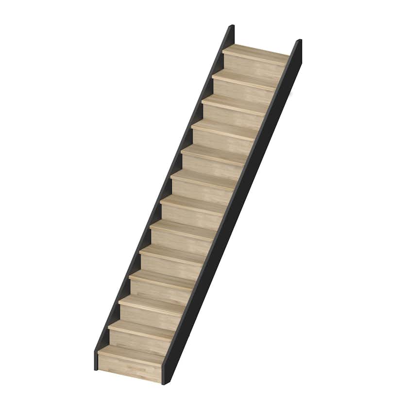 Spartrappa Dolle Helsinki Svart/Ek Rak med Sättsteg