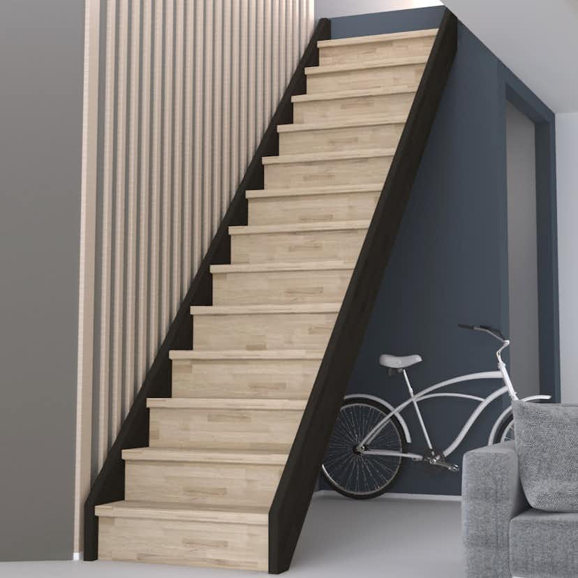 Spartrappa Dolle Helsinki Svart/Ek Rak med Sättsteg