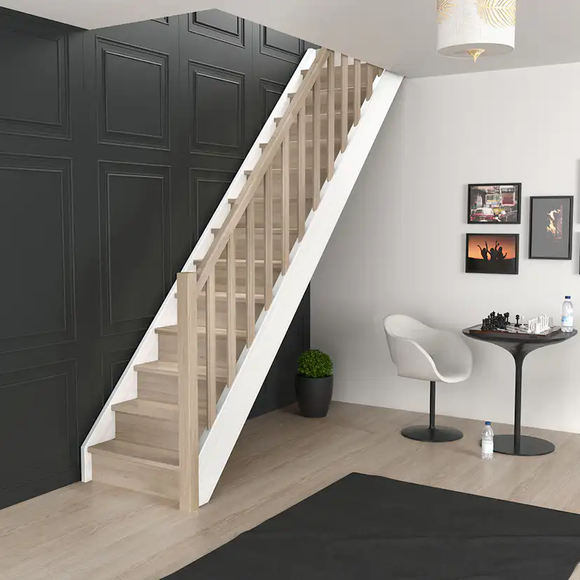 Trappa Dolle Helsinki Rak Träbalustrar med Sättsteg