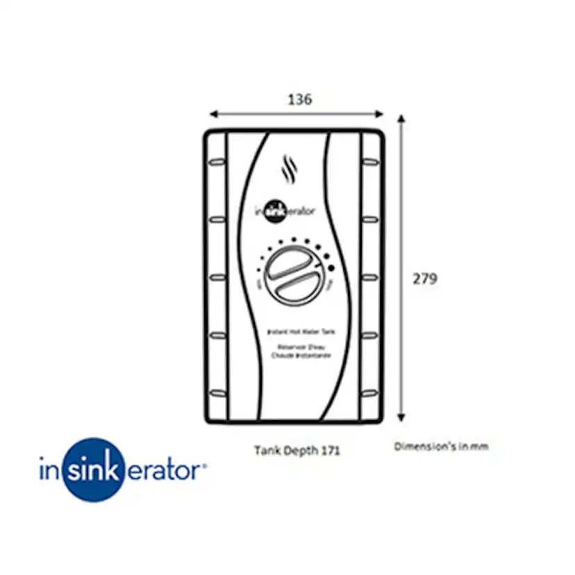 Hetvattensblandare Insinkerator 3N1-J