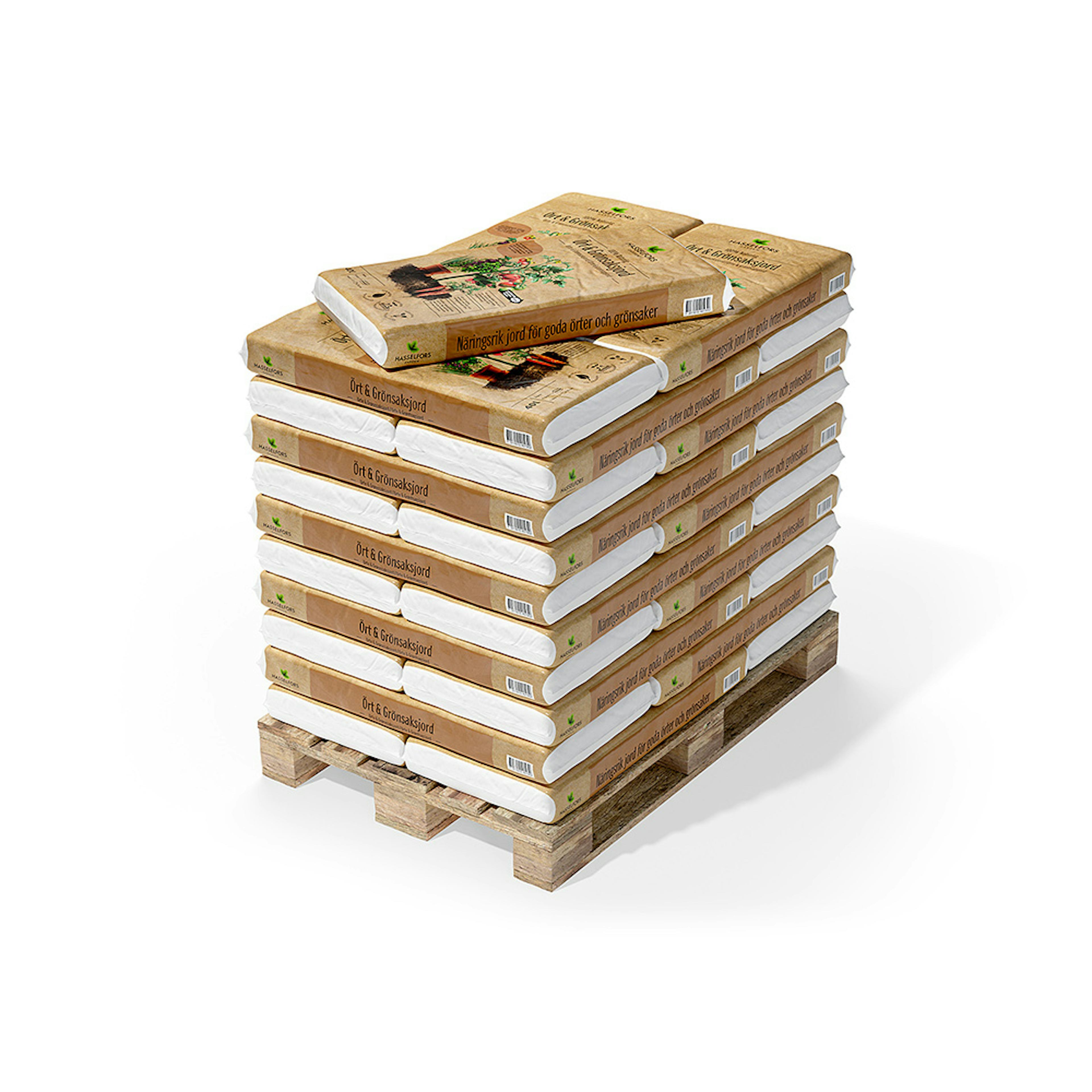 Planteringsjord Hasselfors Garden KRAV-Märkt Grönsaksjord för Trädgårdsland & Pallkragar på Pall - 48x40L