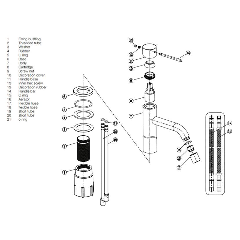 Tvättställsblandare Scandtap Steel Voyage High