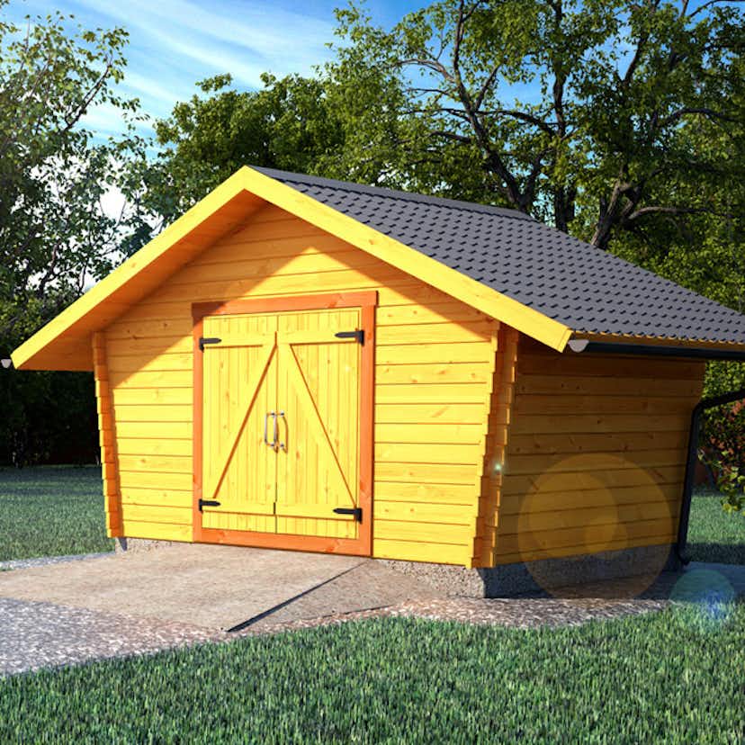 Timmerlada LP Garden R10 10 m² Förråd med Glesa Väggar i Obehandlat Trä