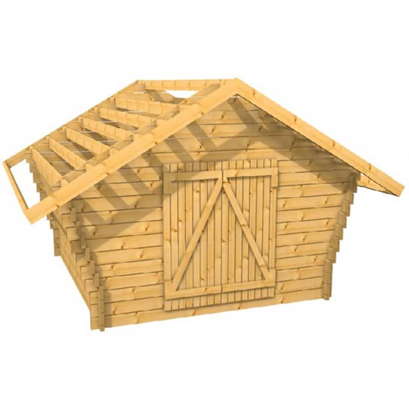 Timmerlada LP Garden R10 10 m² Förråd med Glesa Väggar i Obehandlat Trä