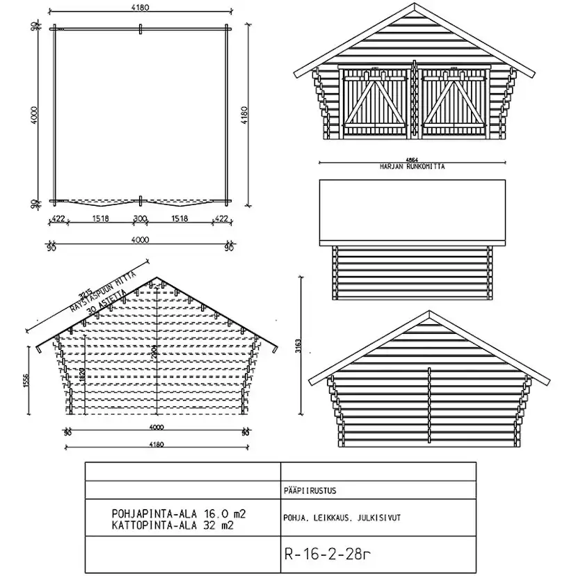 Timmerlada LP Garden R16 Glesa Väggar 16 m2