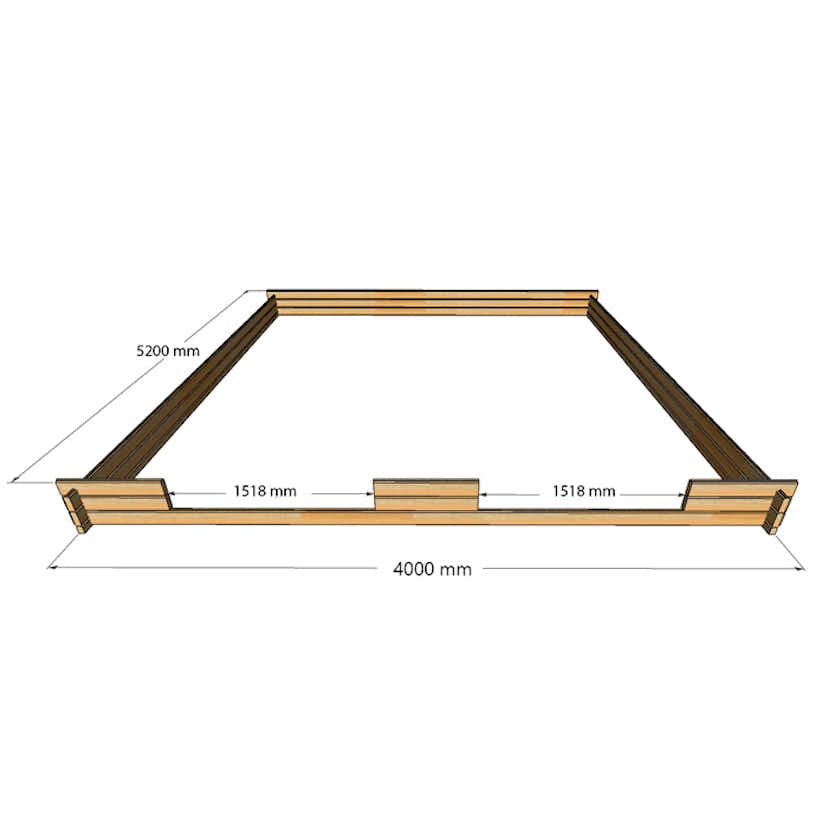 Timmerlada LP Garden S20 Fasta Väggar Timmergarage 20 m2