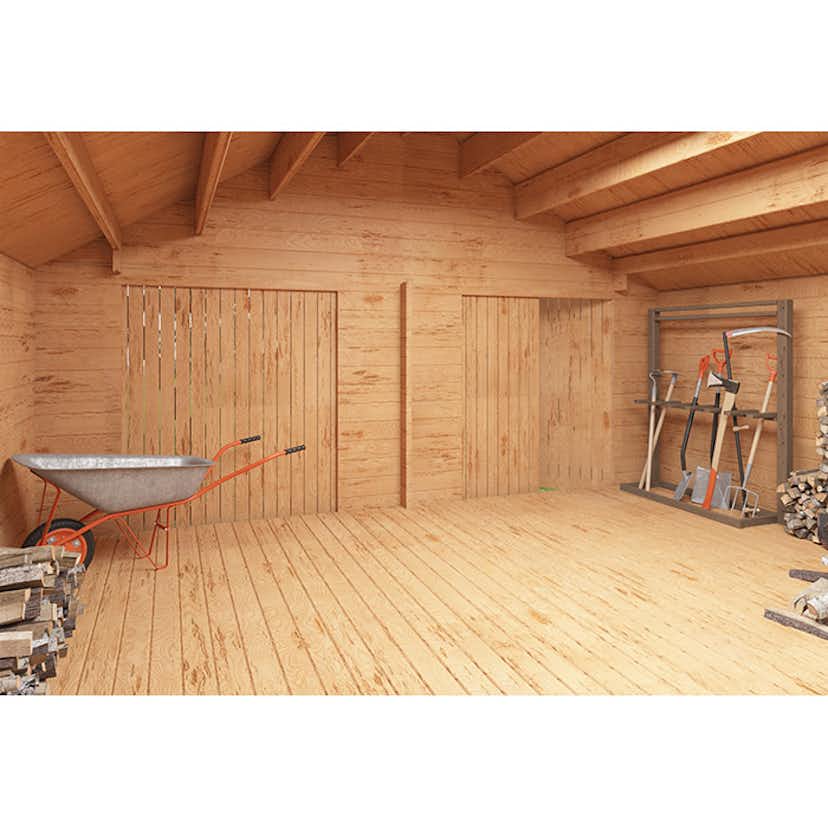 Timmerlada LP Garden S25 Fasta Väggar Timmergarage 25 m2