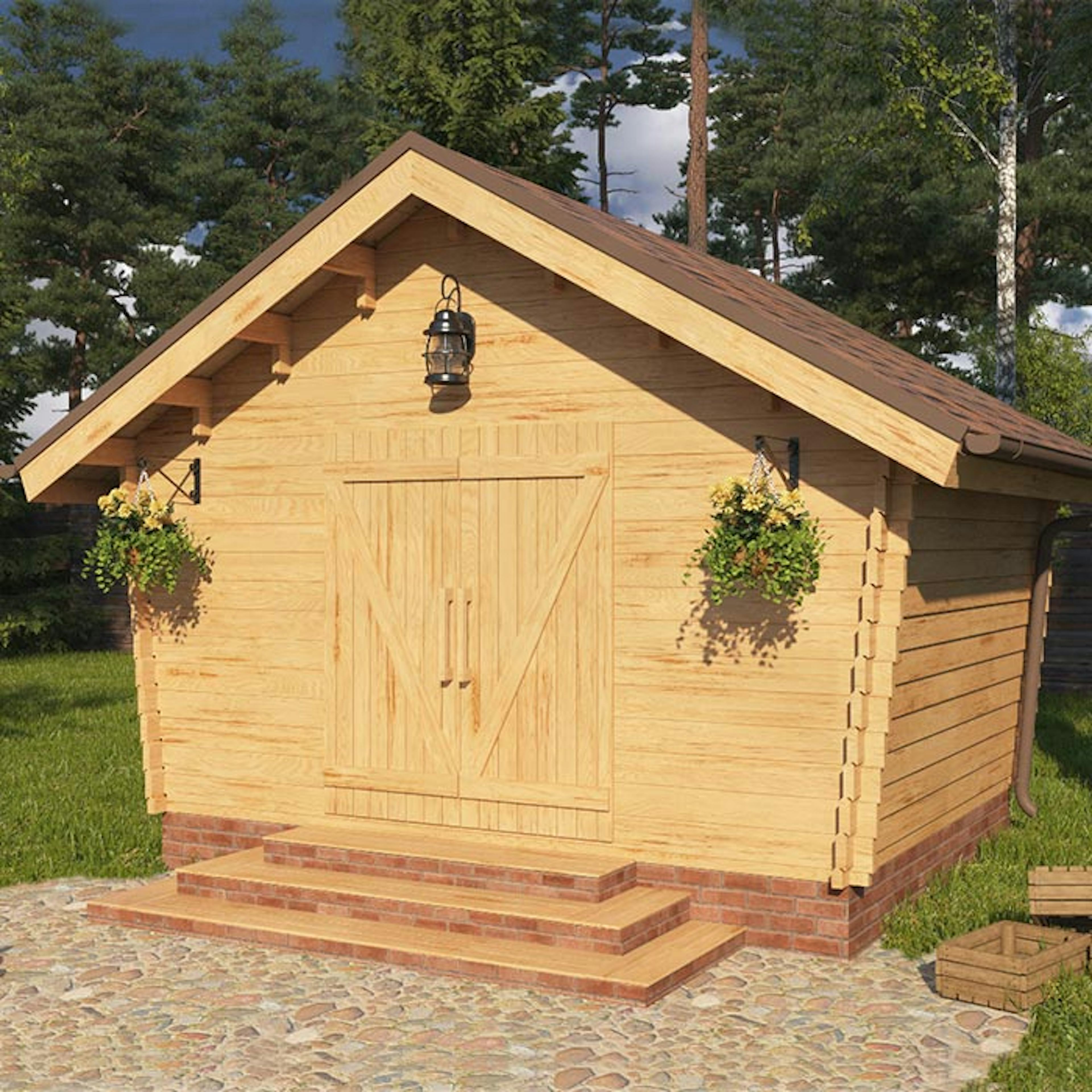 Timmerlada LP Garden U10 10 m² Förråd med Täta Väggar i Obehandlat Trä