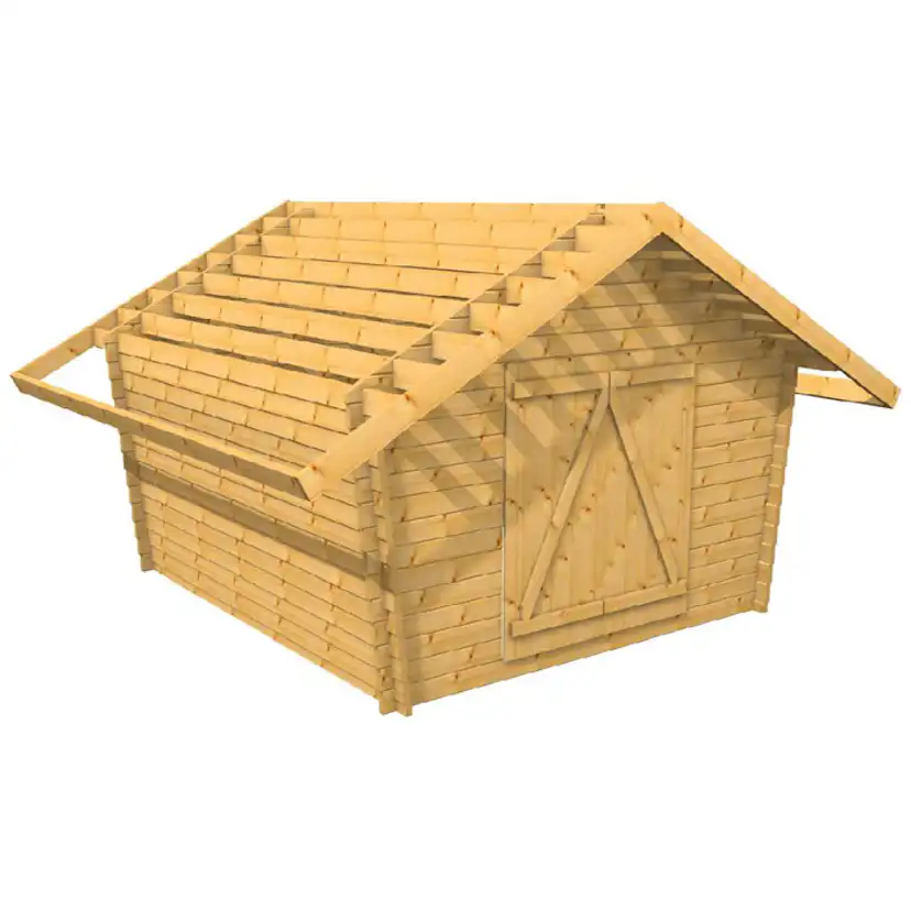 Timmerlada LP Garden U10 10 m² Förråd med Täta Väggar i Obehandlat Trä