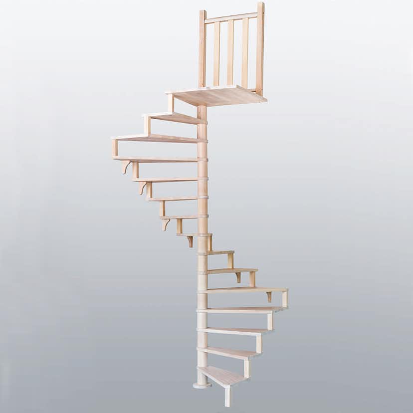 Hörnspiraltrappa Byggera Square Wood