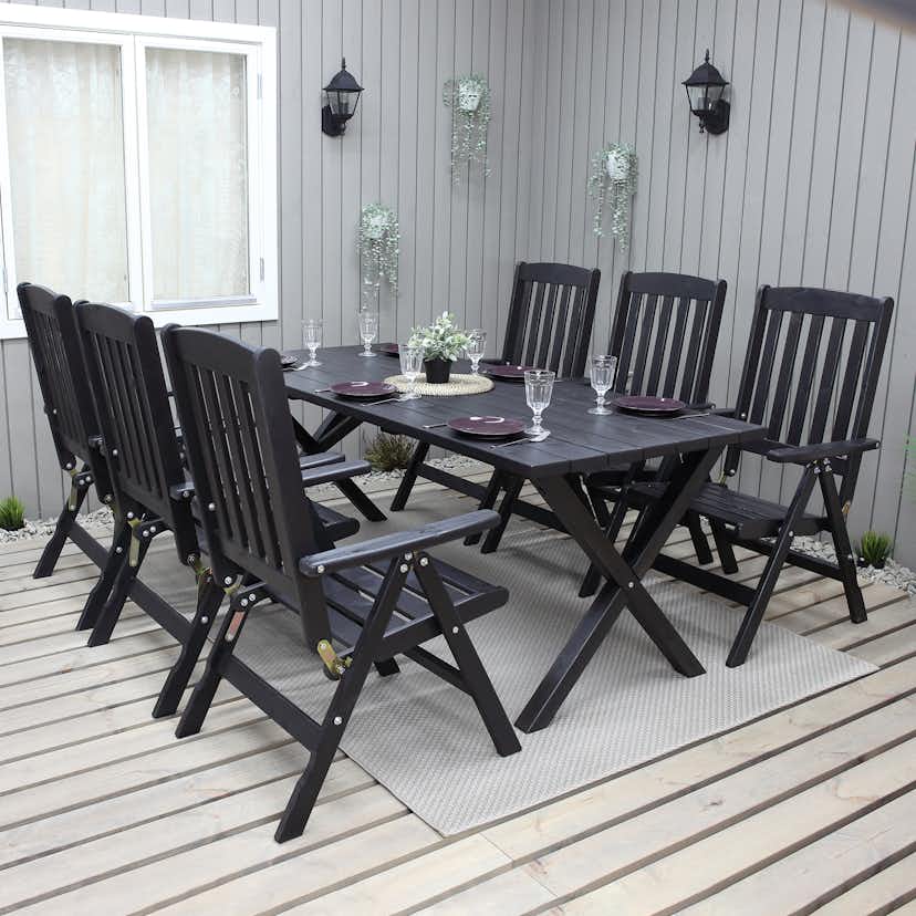Trädgårdsmöbel Baltic Garden Olivia Svart 6-sits
