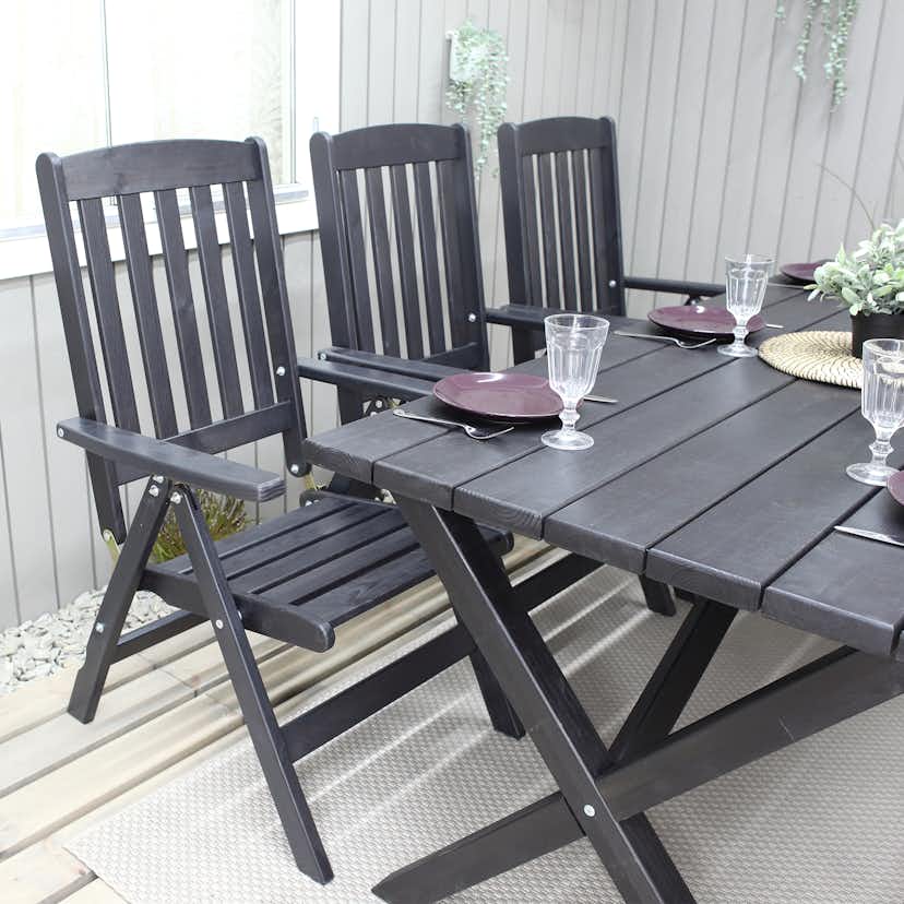 Trädgårdsmöbel Baltic Garden Olivia Svart 6-sits