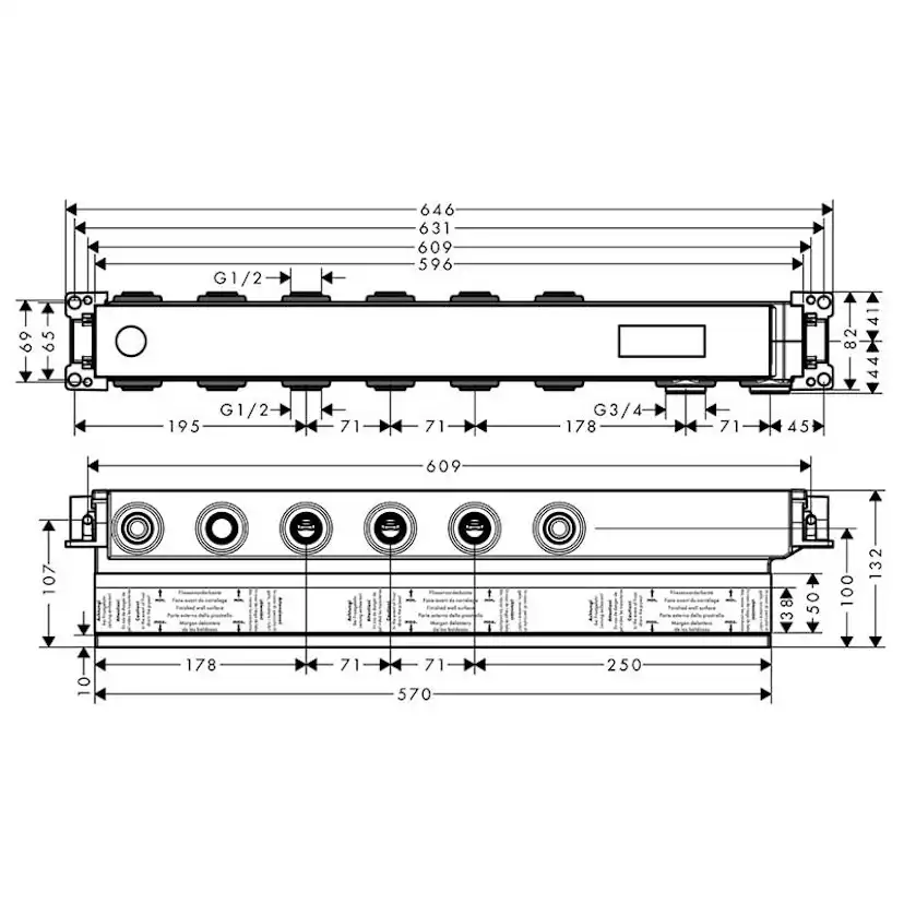 Inbyggnadsdel Axor för Termostatmodul Select 4 Funktioner