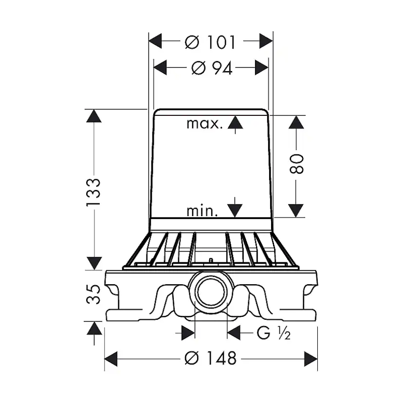 Inbyggnadsdel Axor Starck för Golvblandare