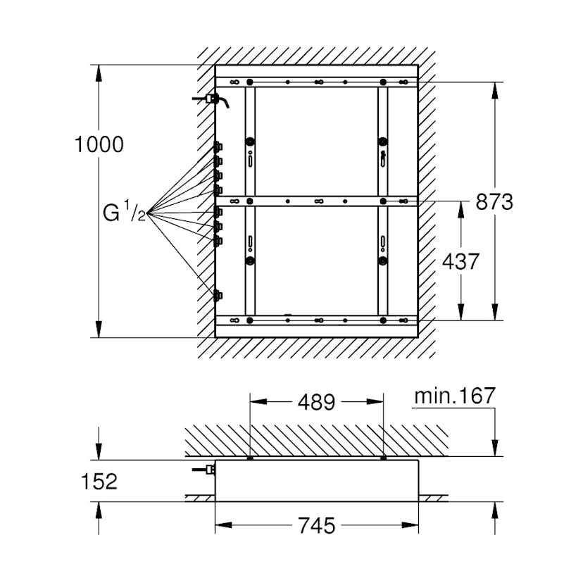 Inbyggnadssats Grohe Rainshower F-Series 40 tum