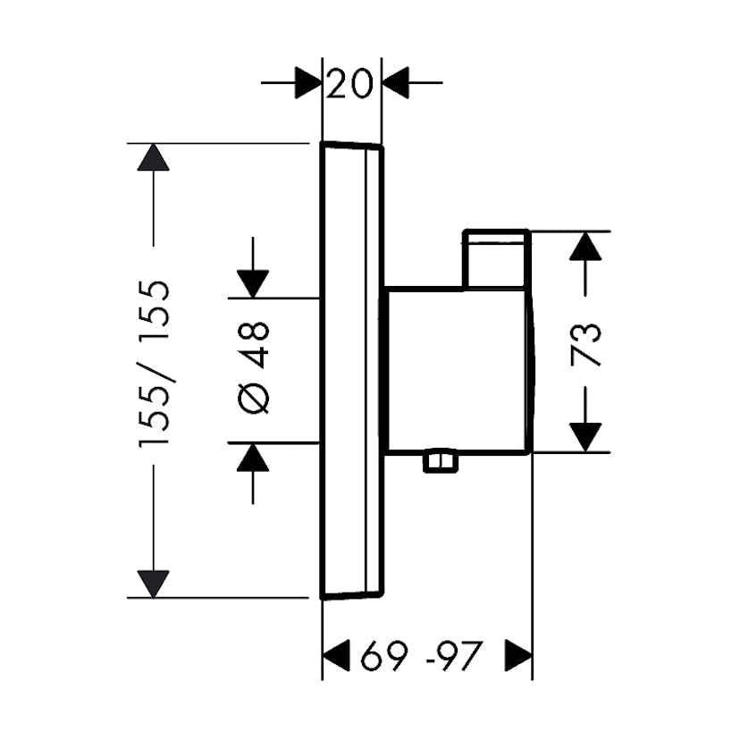 Inbyggnadstermostat Hansgrohe ShowerSelect Highflow