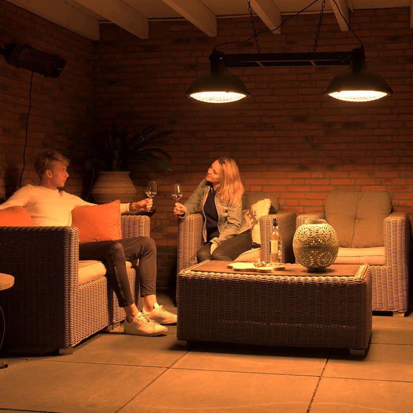 Infravärmare SunRed Indus II IND-3000H Terrassvärmare Svart Hängande 2100 W