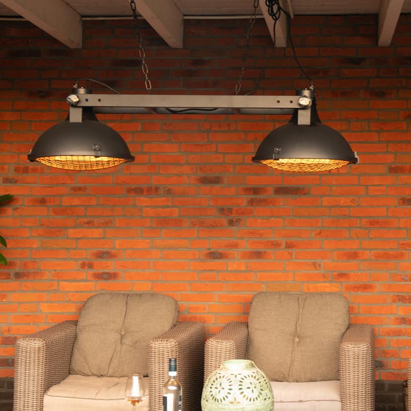 Infravärmare SunRed Indus II IND-3000H Terrassvärmare Svart Hängande 2100 W