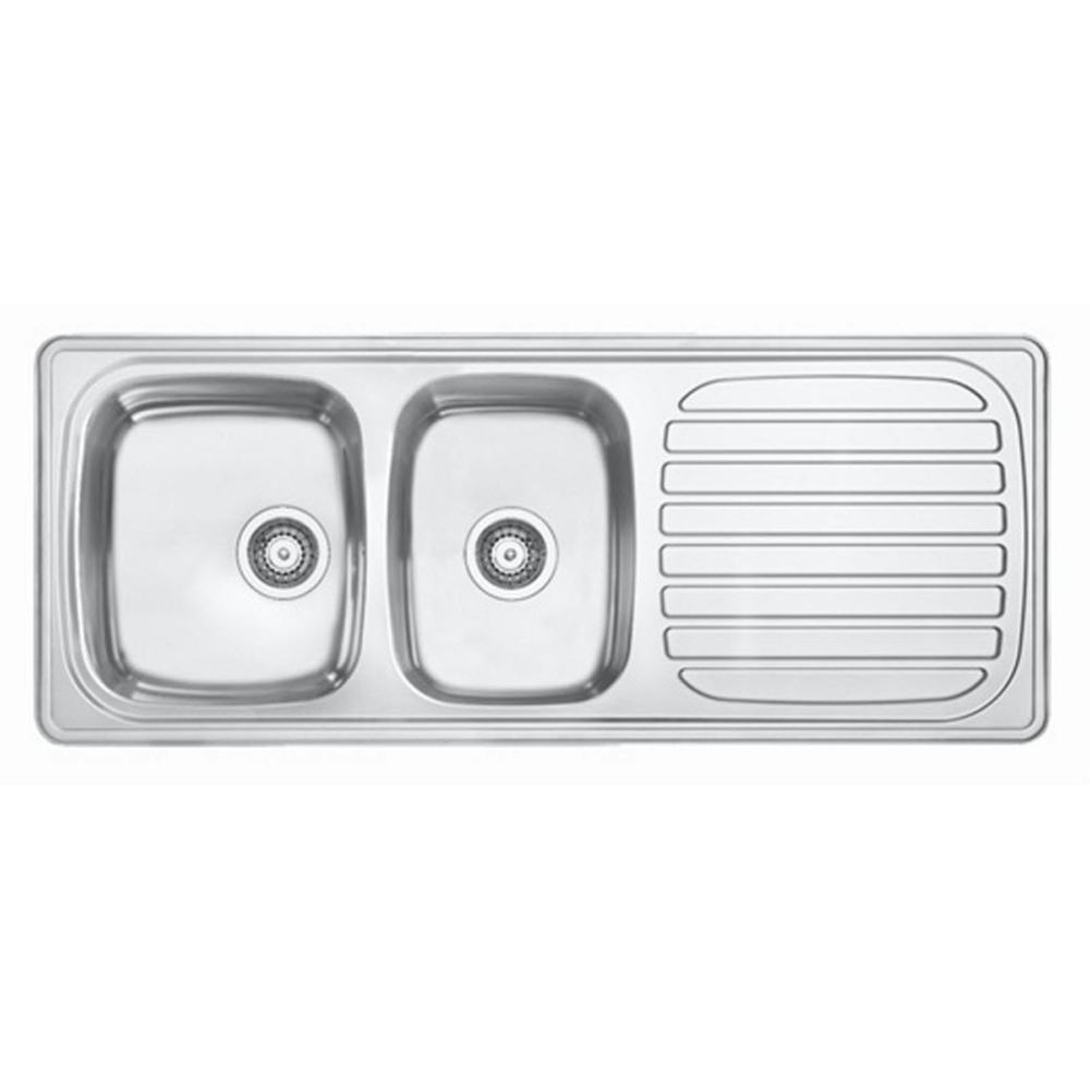 Infälld Diskbänk Contura Steel Harmony H 1200K Rostfri Vändbar Dubbel Diskho