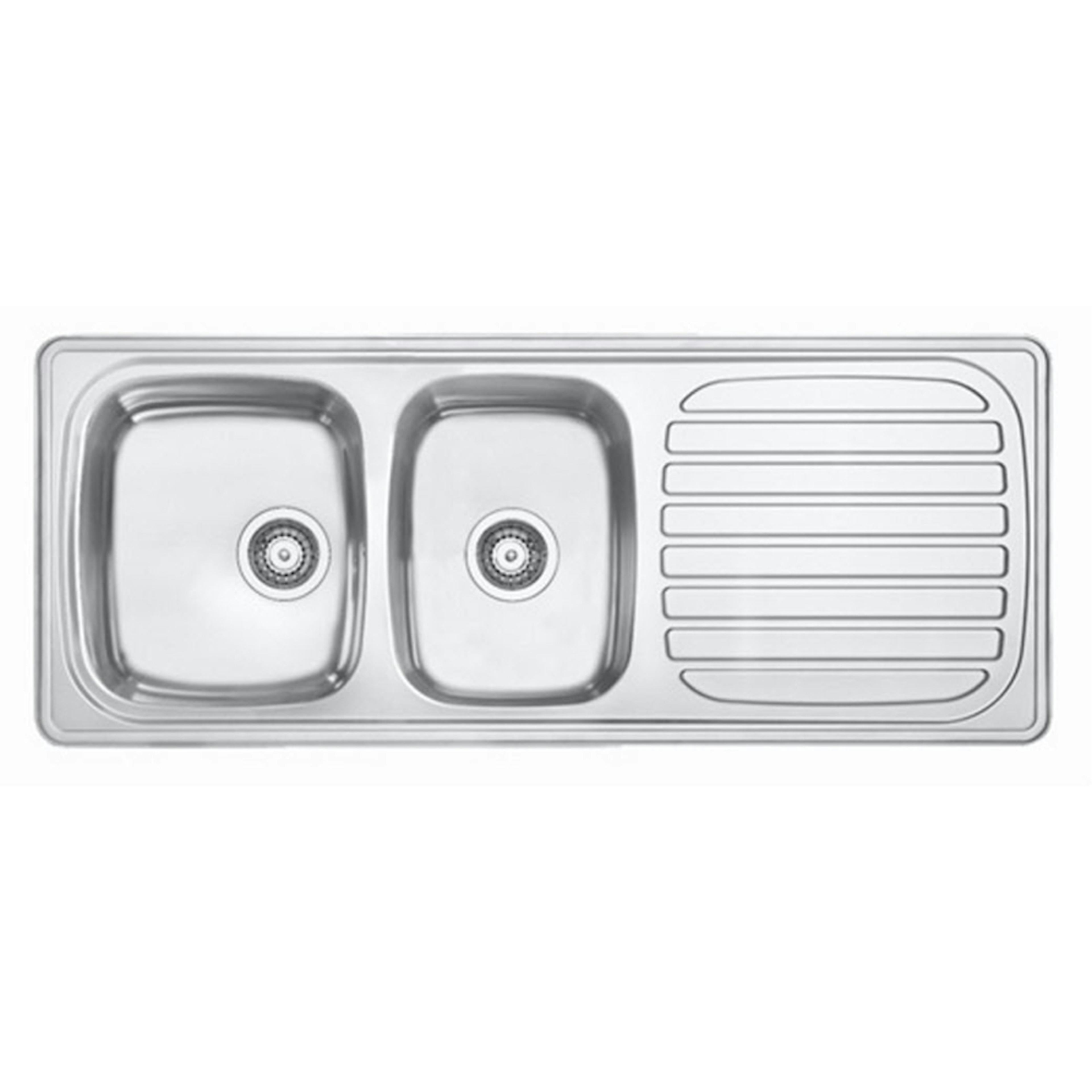 Infälld Diskbänk Contura Steel Harmony H 1200K Rostfri Vändbar Dubbel Diskho