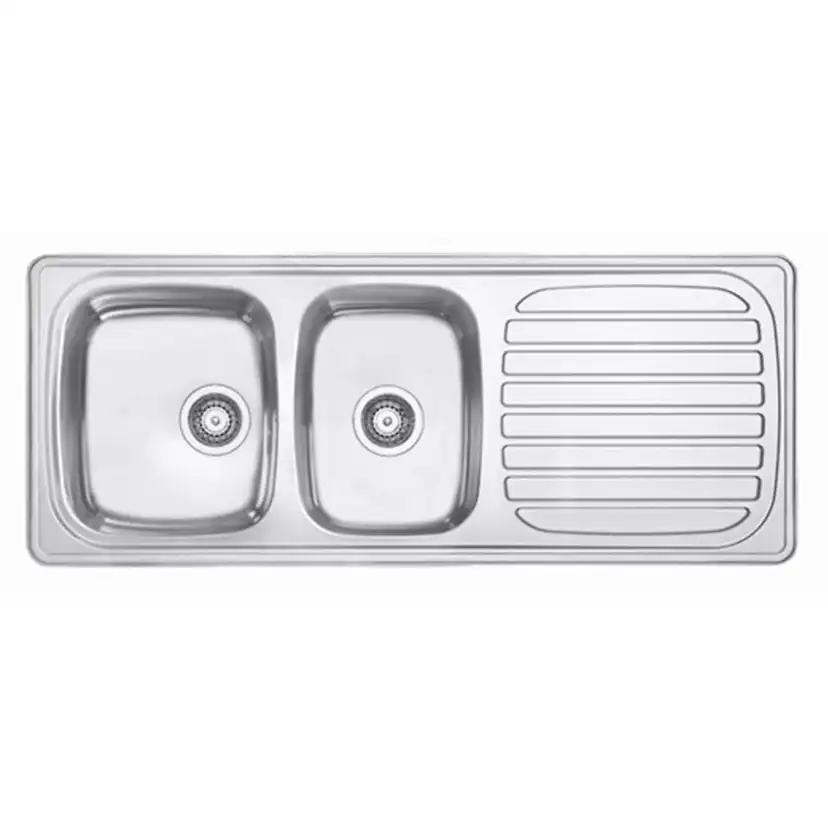 Infälld Diskbänk Contura Steel Harmony H 1200K Rostfri Vändbar Dubbel Diskho