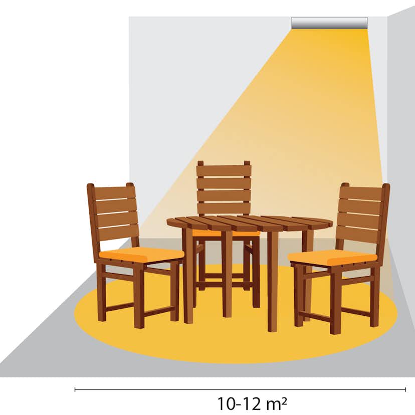 Infravärmare Termo 1800W Proffs Hängande Terrassvärmare med Fjärrkontroll, Aluminium
