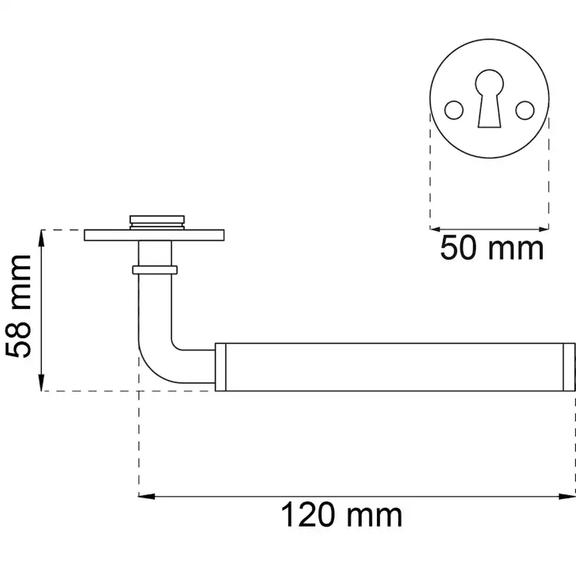 Innerdörrhandtag Habo A384 Vit/Krom