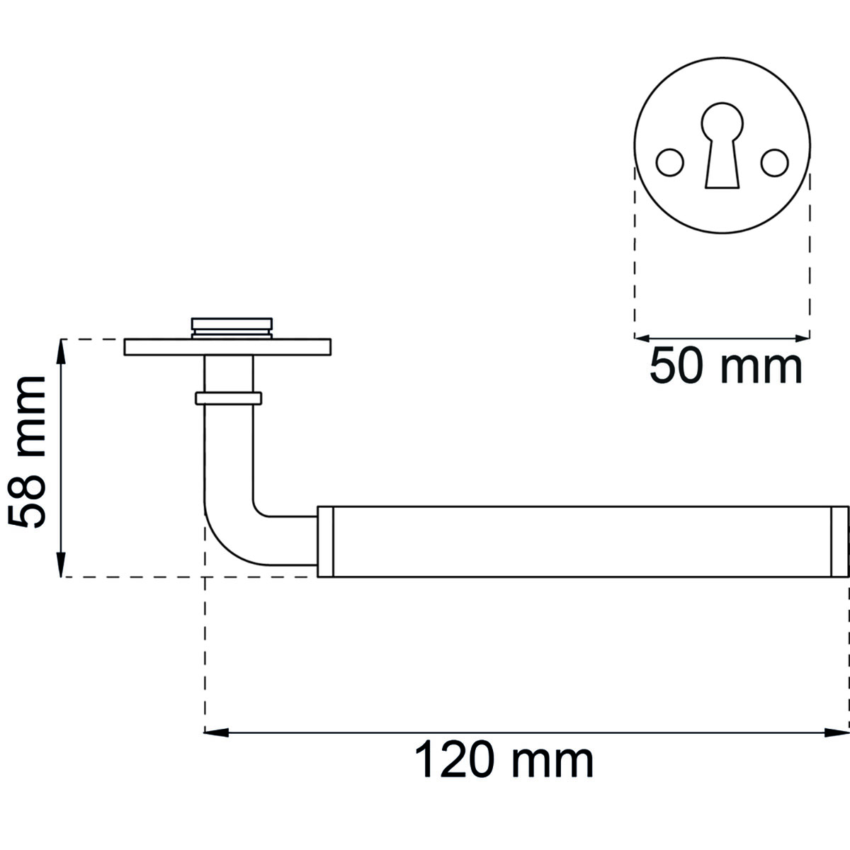 Innerdörrhandtag Habo A387 Aluminium/Krom