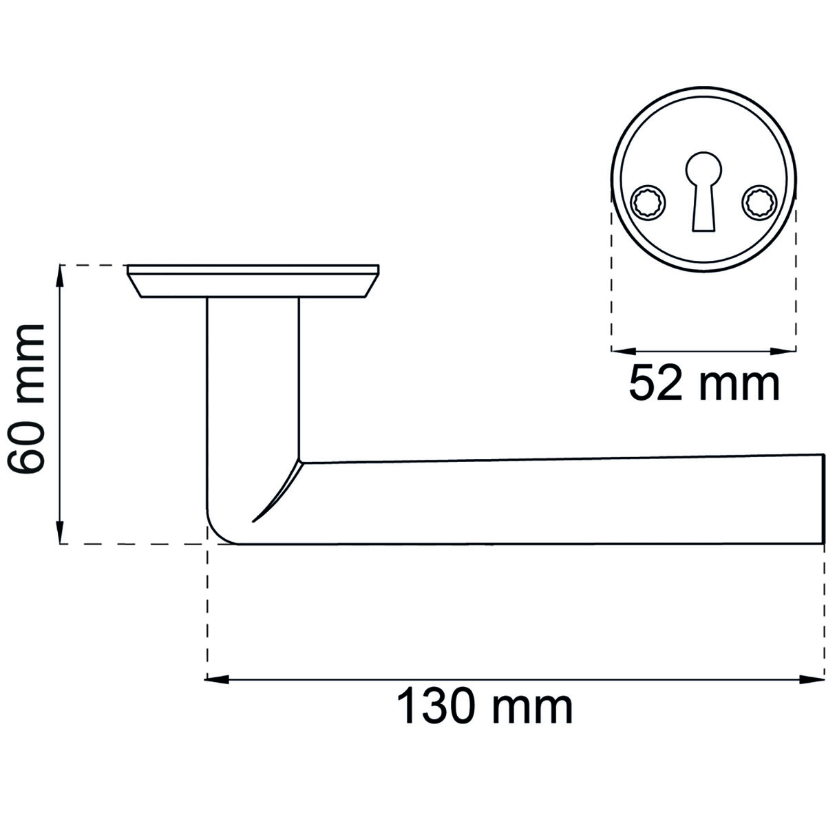 Innerdörrhandtag Habo Boston Rostfritt