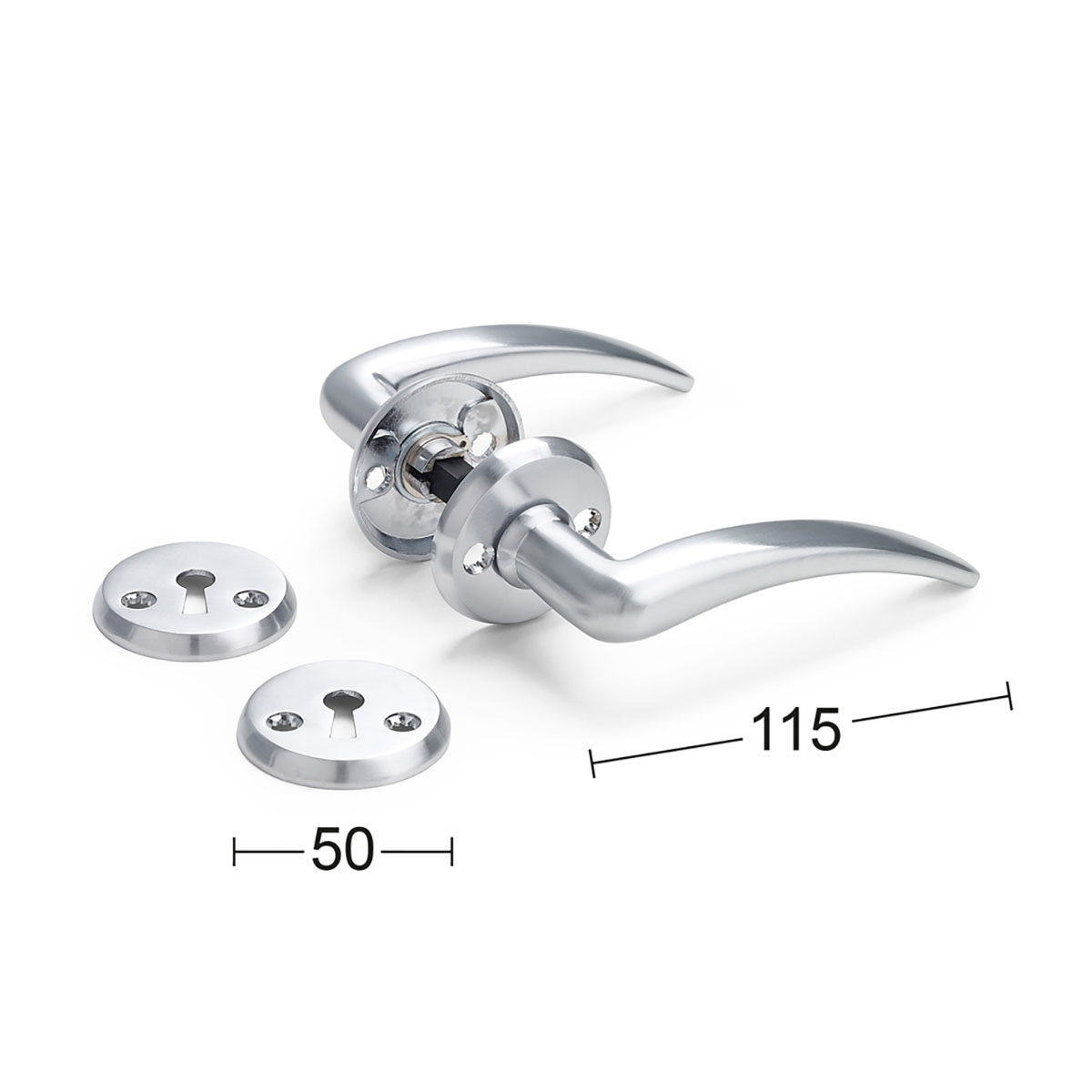 Innerdörrhandtag Habo Valencia Borstad Krom