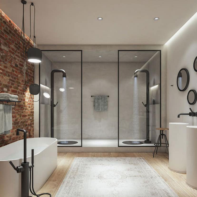 Inom- & Utedusch JEE-O Soho Dusch 01 Fristående Mattsvart Rostfritt Stål