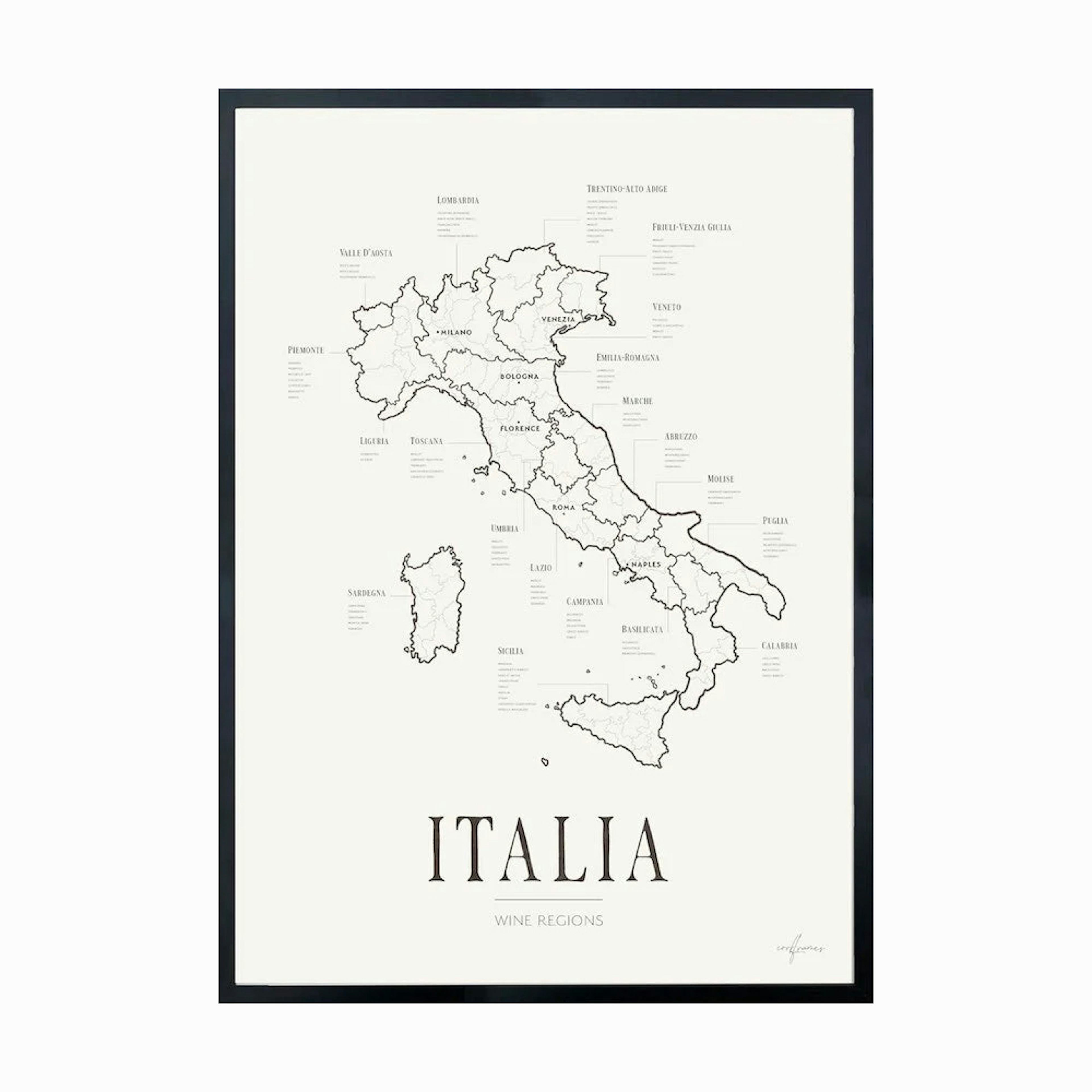 Poster Corkframes Vinkarta Italien