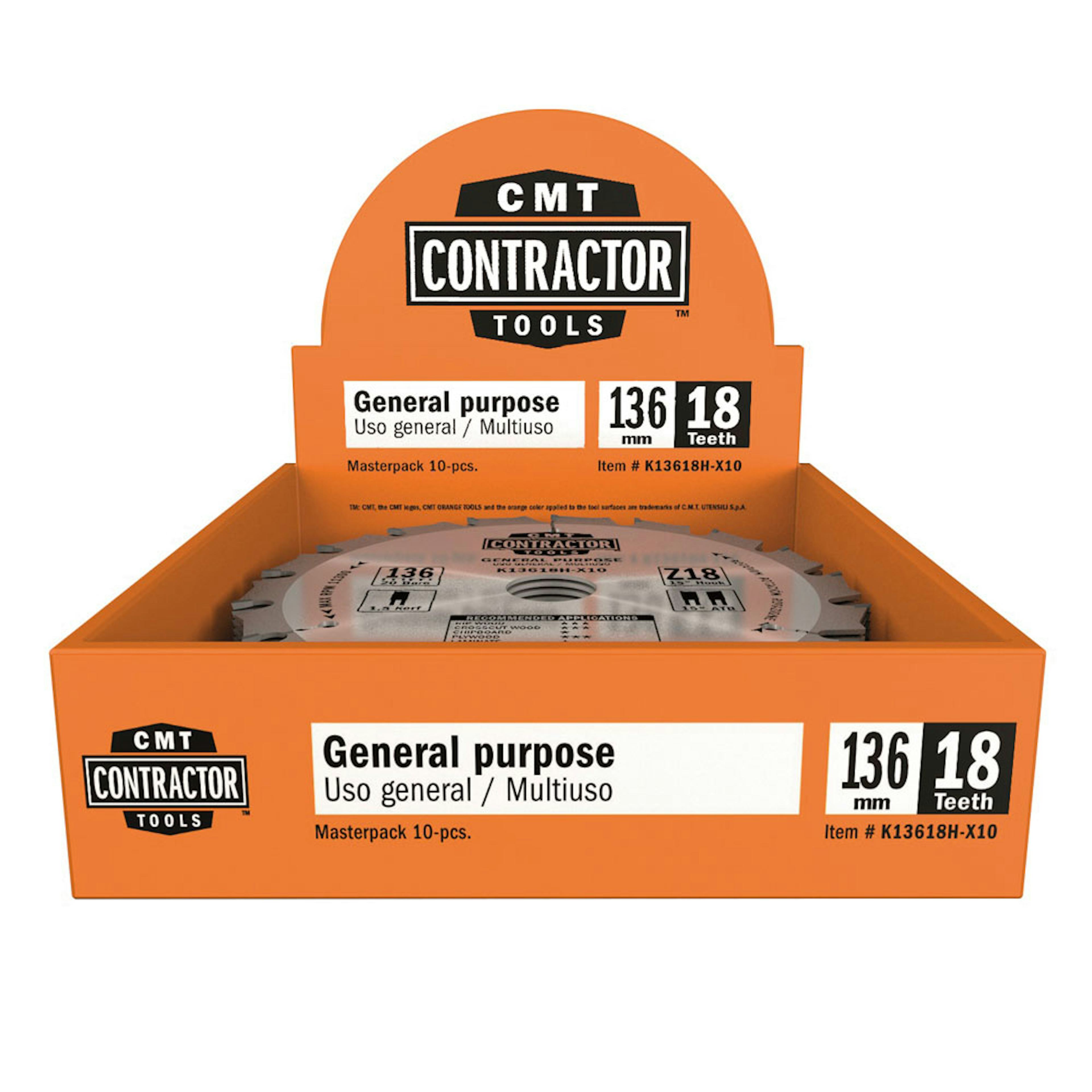 Sågklinga CMT Orange Tools Contractor 136x1,5x20 Z18 W 10 st