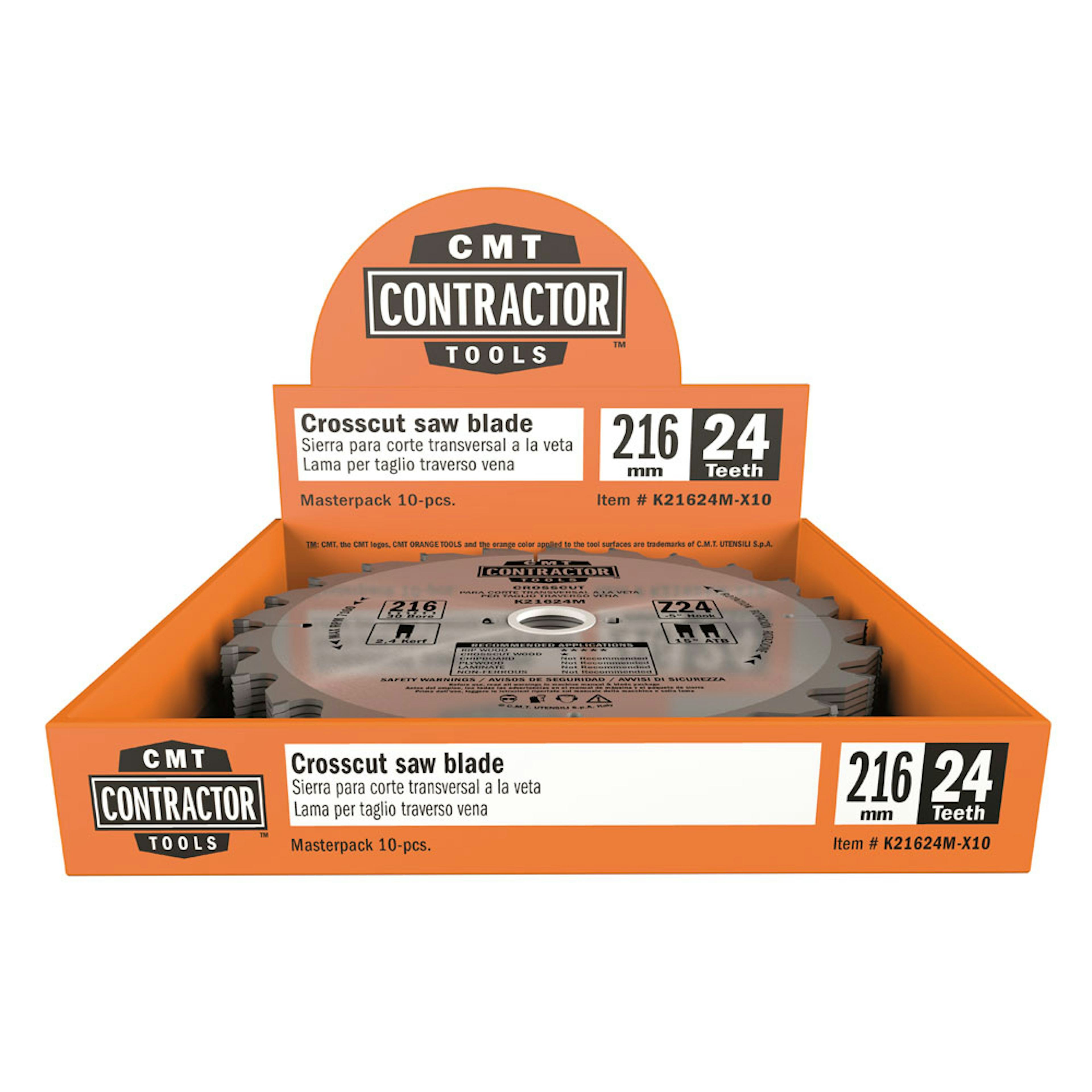 Sågklinga CMT Orange Tools Contractor 216x2,4x30 Z24 W 10 st