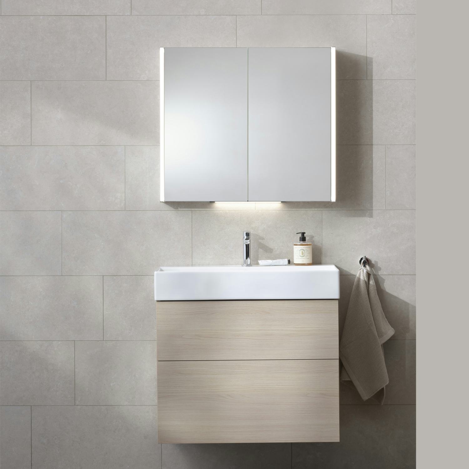 Möbelpaket Miller Badrum New York med Bloc Tvättställ och Spegelskåp