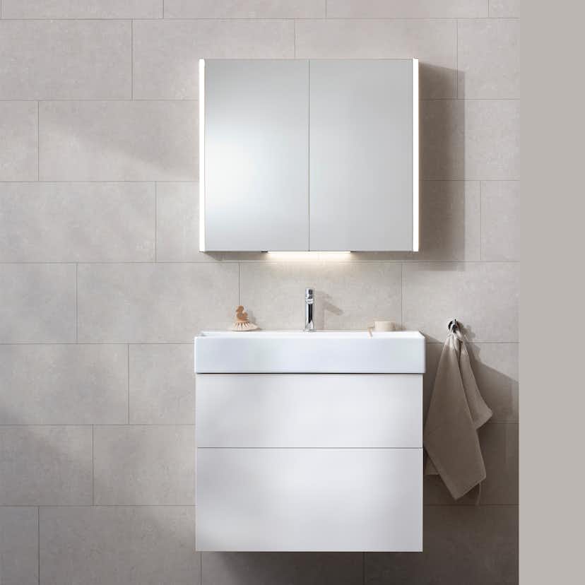 Möbelpaket Miller Badrum New York med Bloc Tvättställ och Spegelskåp