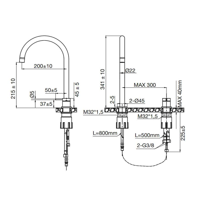 Köksblandare Scandtap Steel Harmonized K2