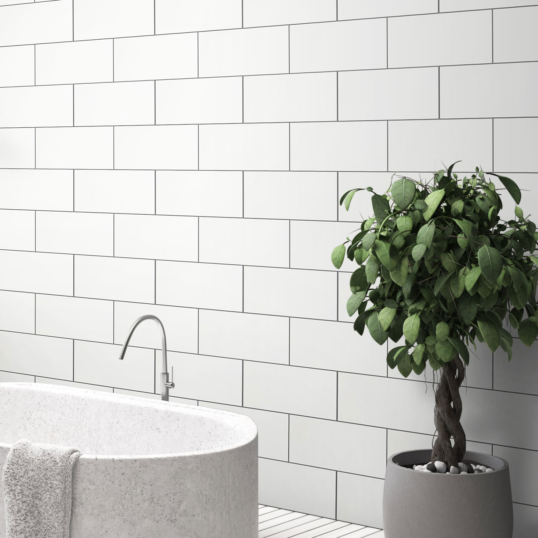 Kakel Arredo Polar Vit Matt 20x40 cm