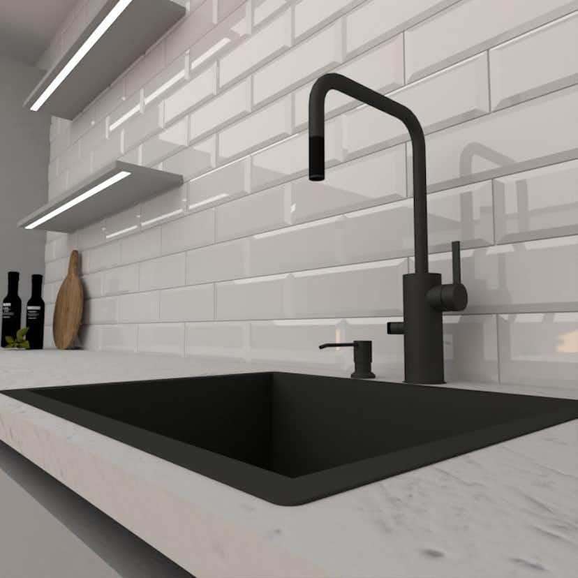 Kakel Arredo Metro Biselado Blank Vit 10x30 cm